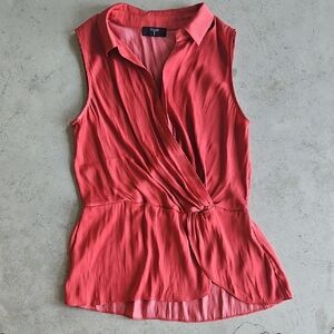 Women's Coral Salmon Sleeveless Top Tahari